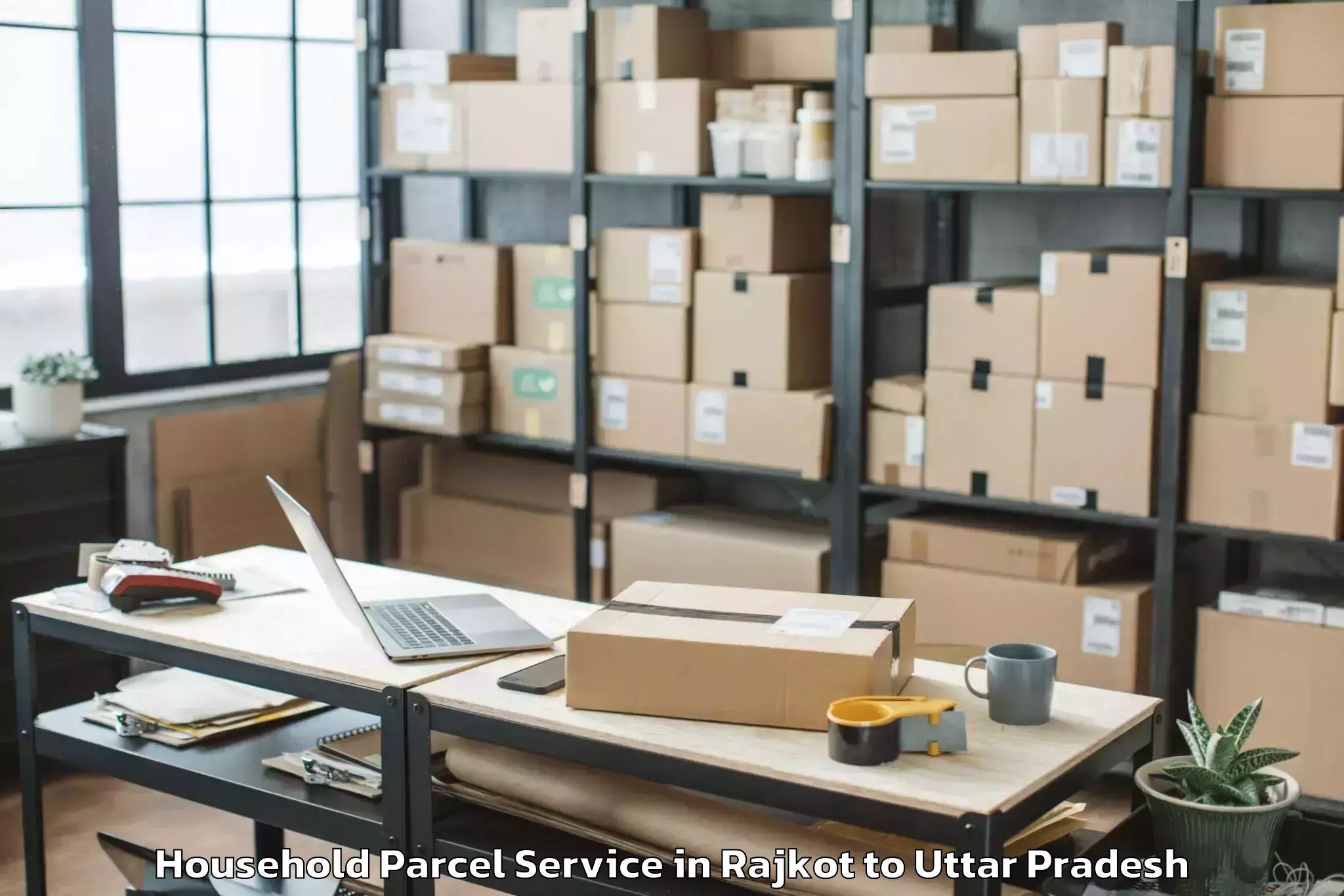 Book Rajkot to Pukhrayan Household Parcel Online